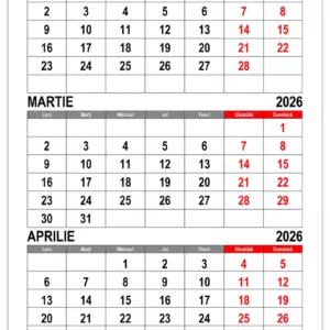 Calendar Februarie, Martie, Aprilie 2026 calendar-februarie-martie-aprilie-2026