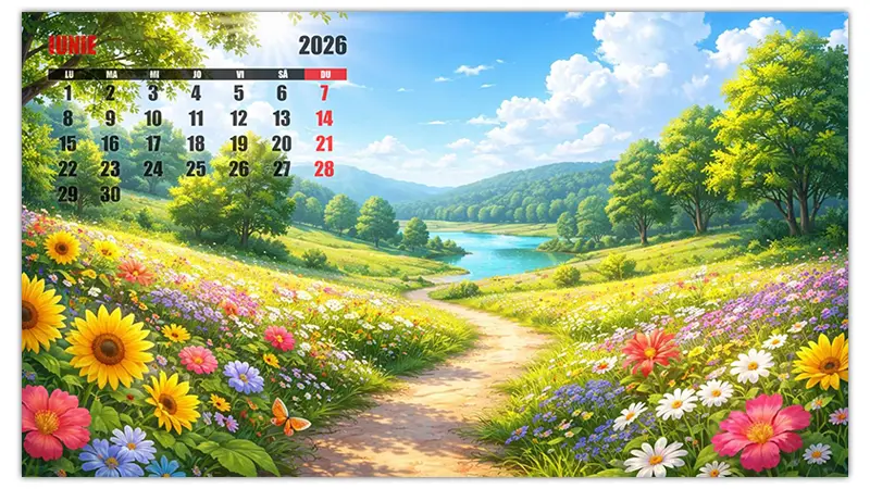 Fundaluri de ecran pentru iunie 2026 – Calendar 1920×1080